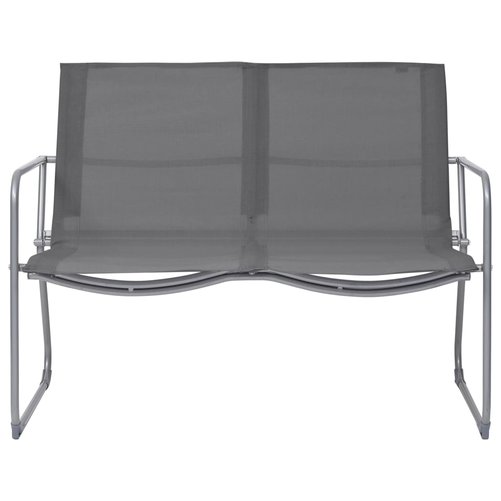 4 Pcs conjunto lounge para jardim tecido e aço cinzento