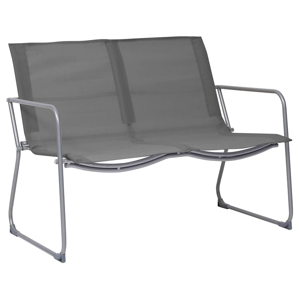 4 Pcs conjunto lounge para jardim tecido e aço cinzento