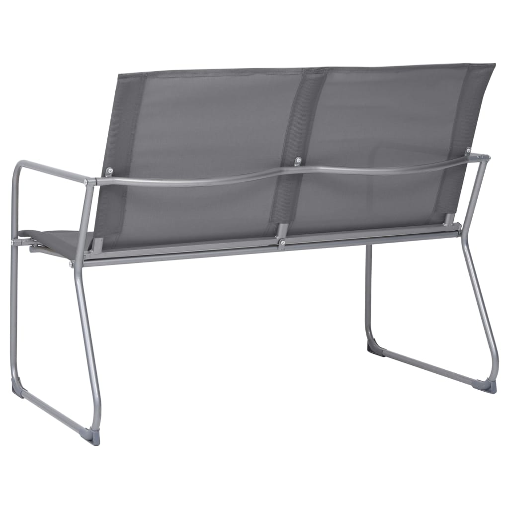 4 Pcs conjunto lounge para jardim tecido e aço cinzento