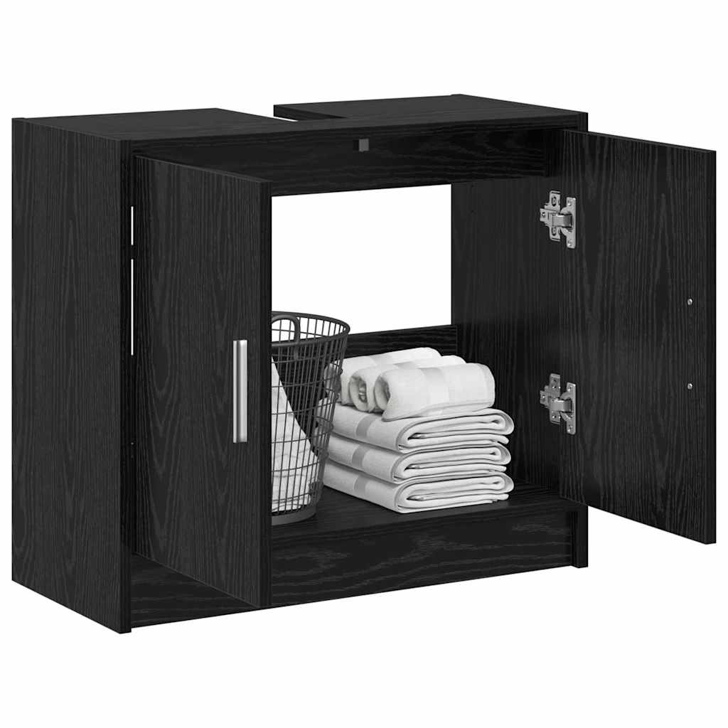 Armário de banheiro carvalho preto 63 x 29 x 55 cm