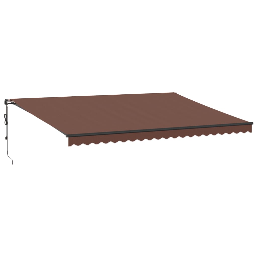 Toldo retrátil automático com luzes LED 500x350 cm castanho