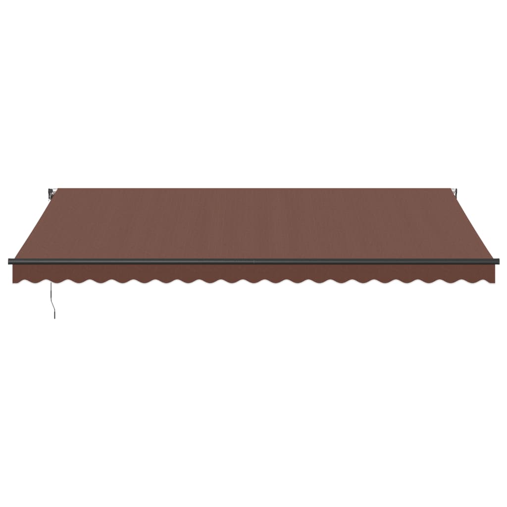Toldo retrátil automático com luzes LED 500x350 cm castanho