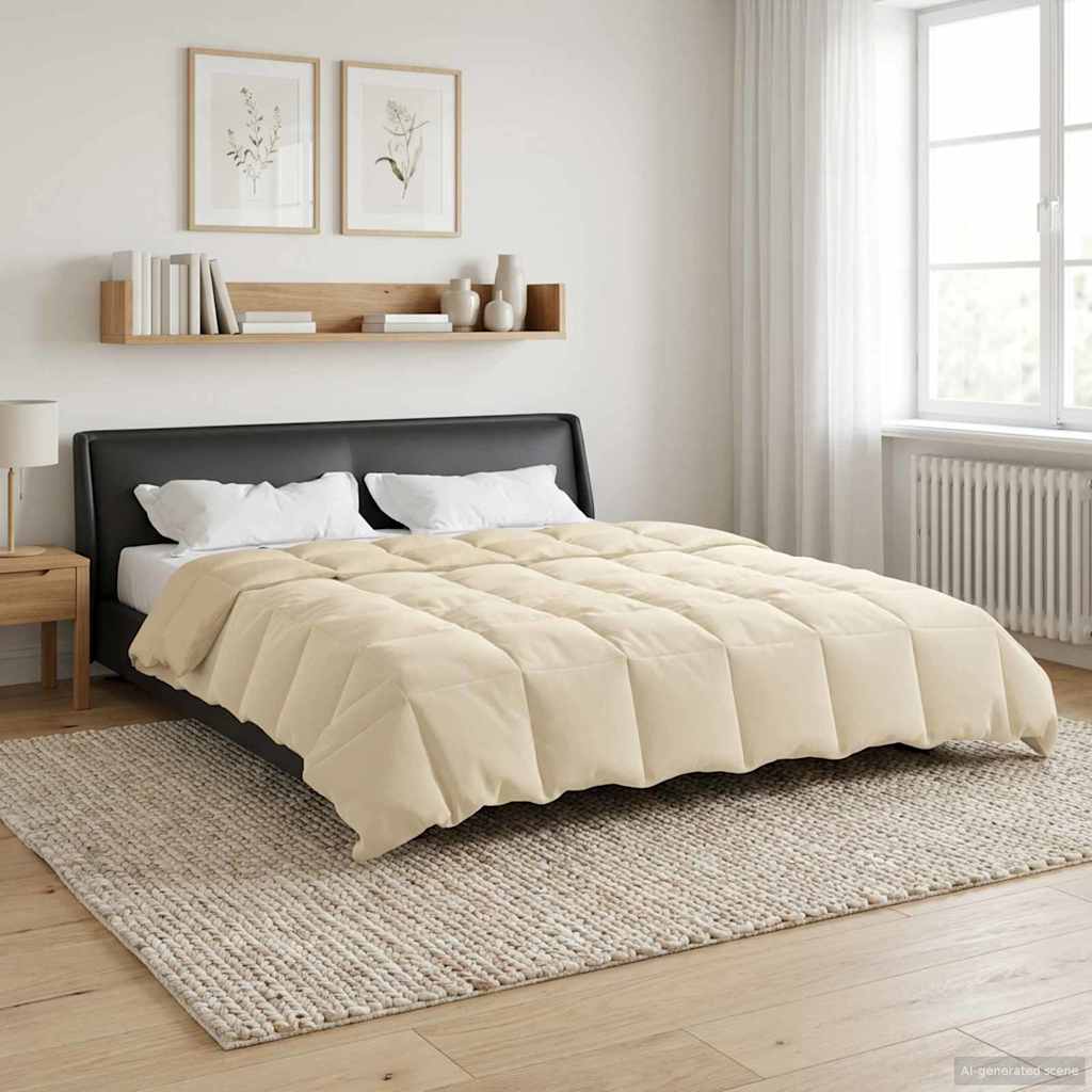 Duvet de ano inteiro colchonete creme 200 x 200 cm microfibra