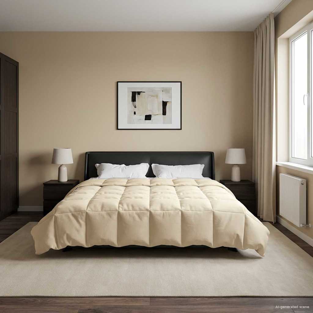 Duvet de ano inteiro colchonete creme 200 x 200 cm microfibra
