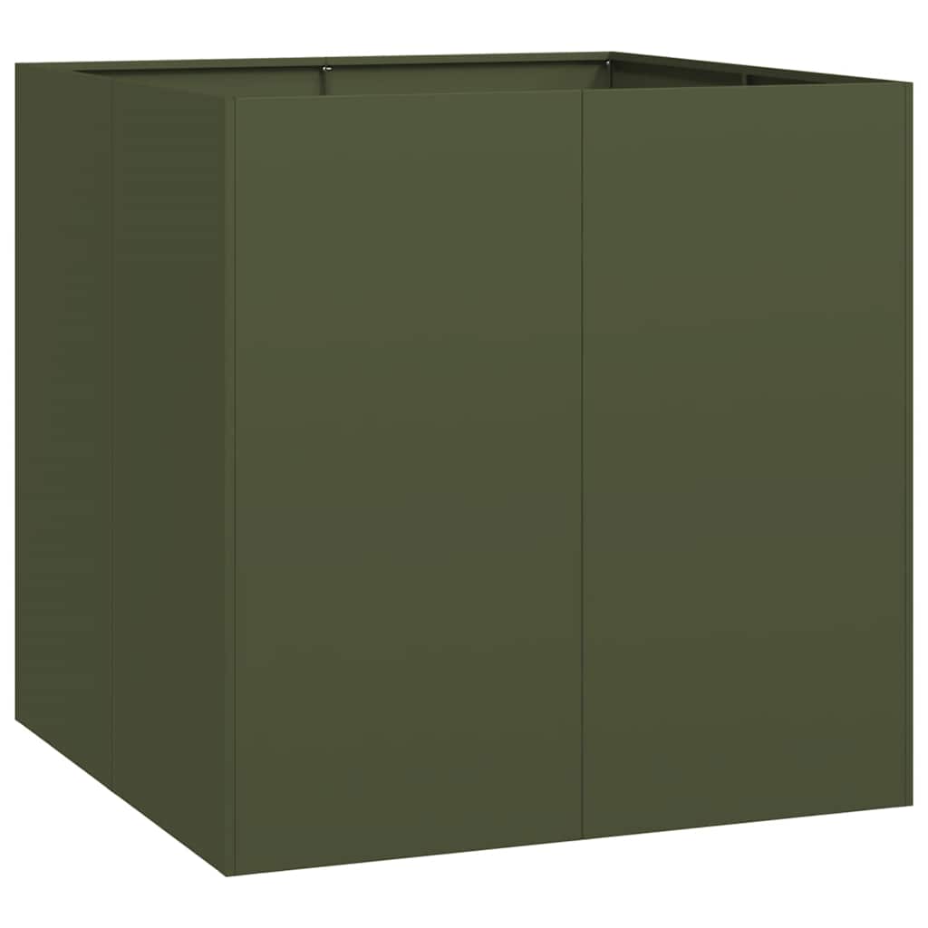 Vaso floreira 80x80x80 cm aço verde azeitona
