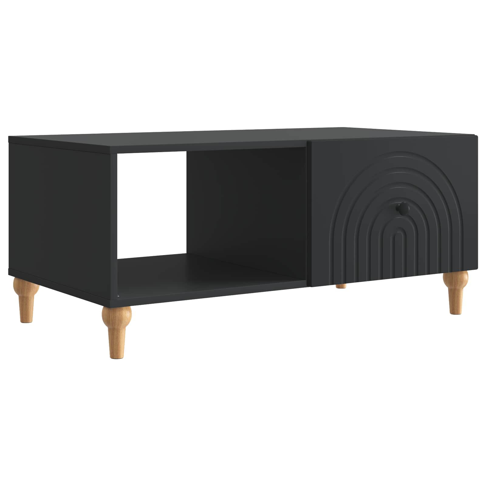 Mesa de centro preto 90 x 50 x 40 cm derivados de madeira