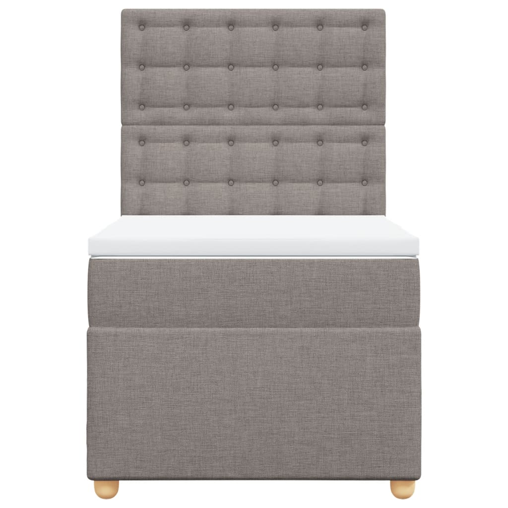 Cama com molas/colchão 80x200 cm tecido castanho-acinzentado