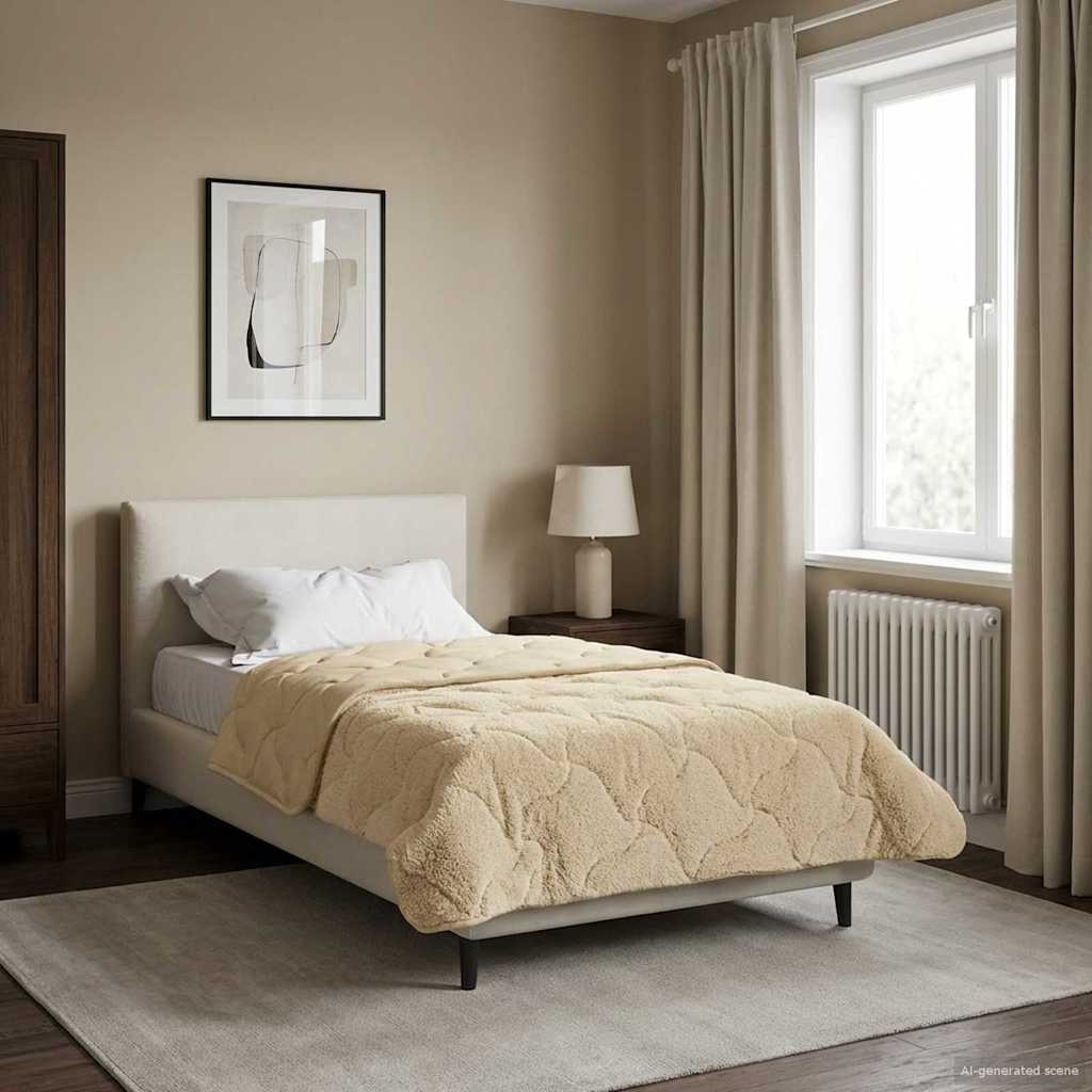 Duvet de ano inteiro colchonete creme 155 x 220 cm