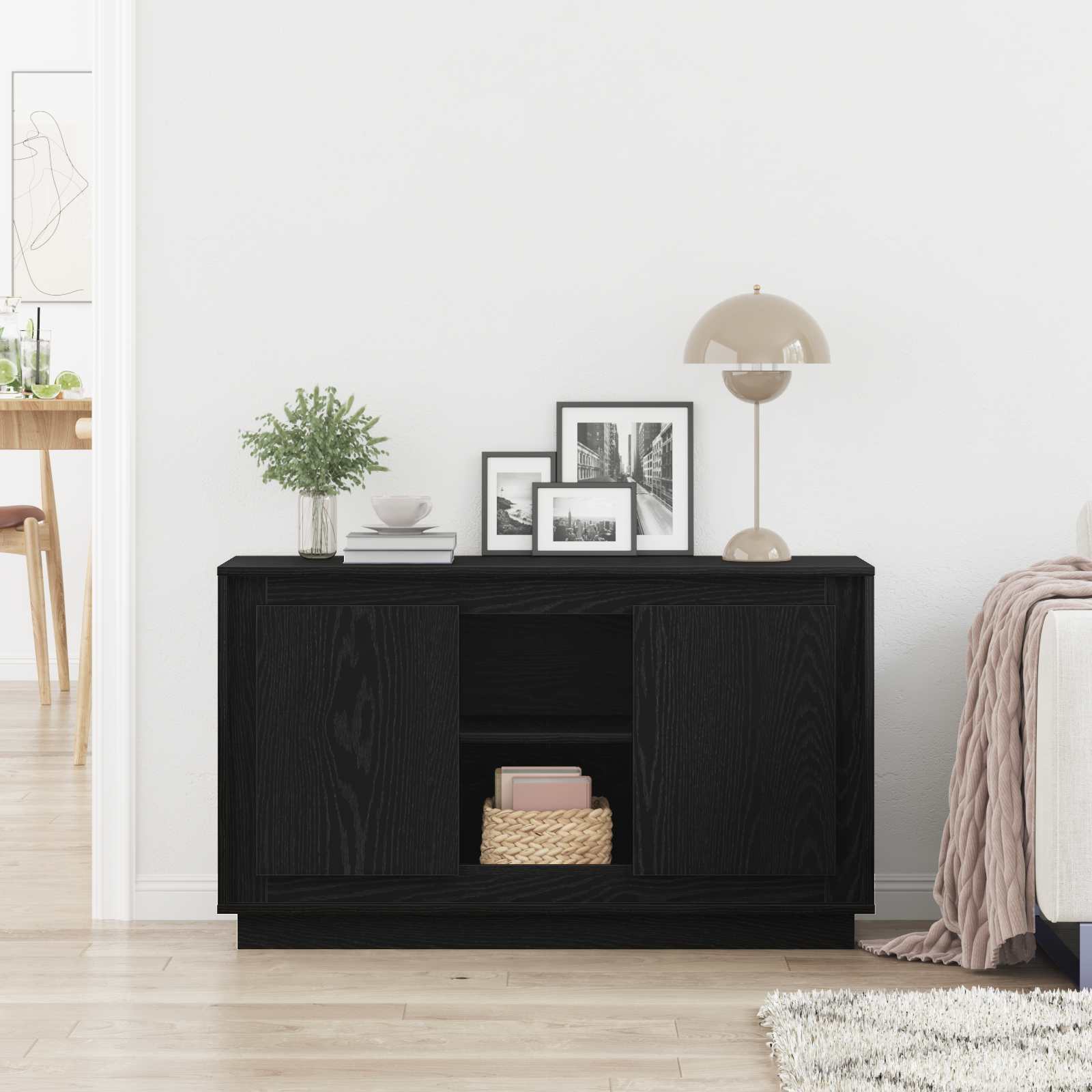 Buffet carvalho preto 102 x 35 x 60 cm derivados de madeira