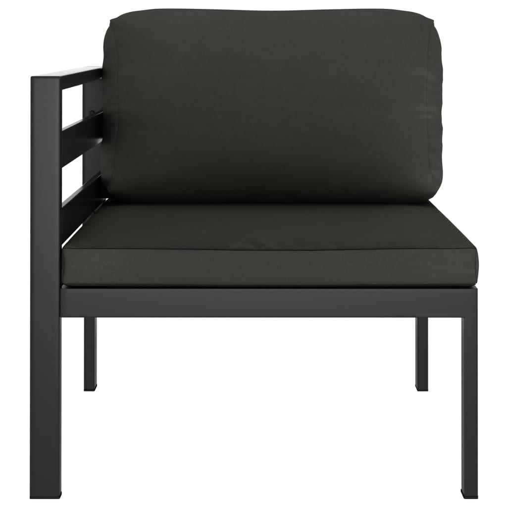 8 Pcs conjunto lounge jardim com almofadões alumínio antracite