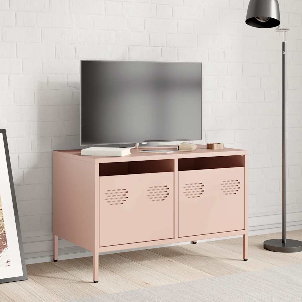 Móvel de TV 68x39x43,5 cm aço laminado a frio rosa