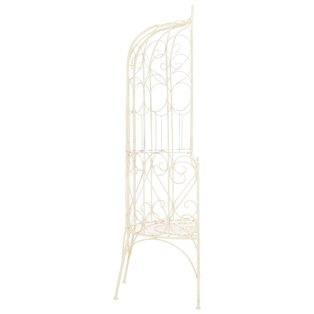 Banco de jardim 95 cm ferro antigo branco