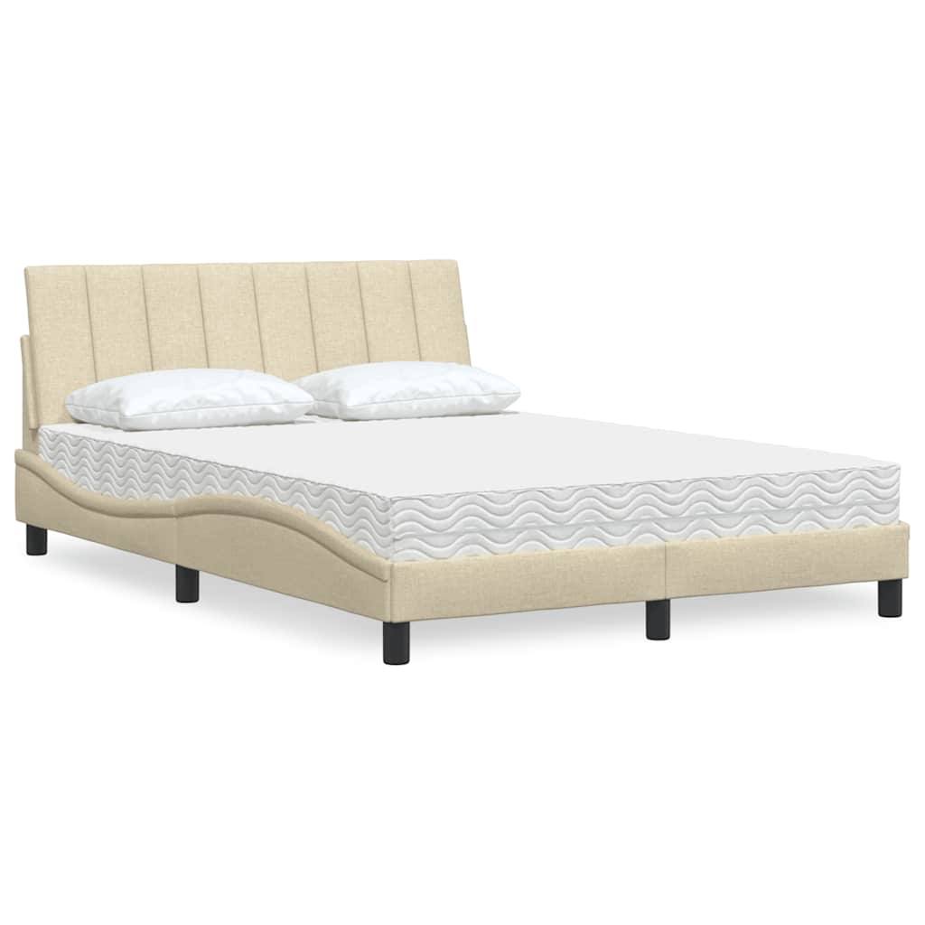 Cama com colchão hanko 140x190 cm tecido cor creme