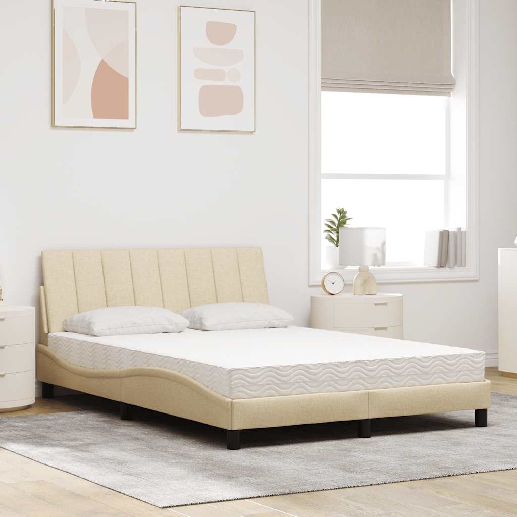 Cama com colchão hanko 140x190 cm tecido cor creme
