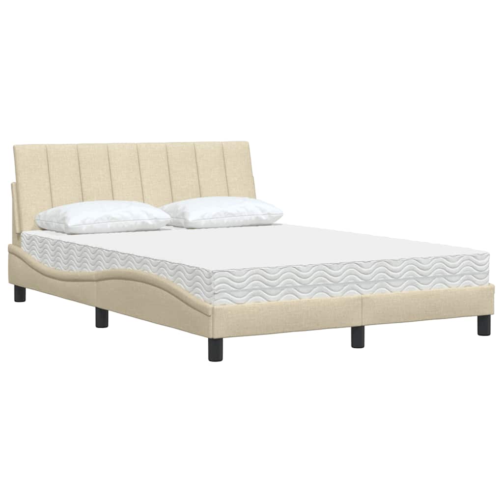 Cama com colchão hanko 140x190 cm tecido cor creme
