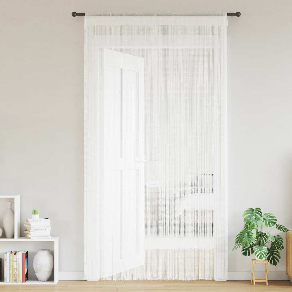 Cortinas de fios 2 pcs 100x250 cm branco