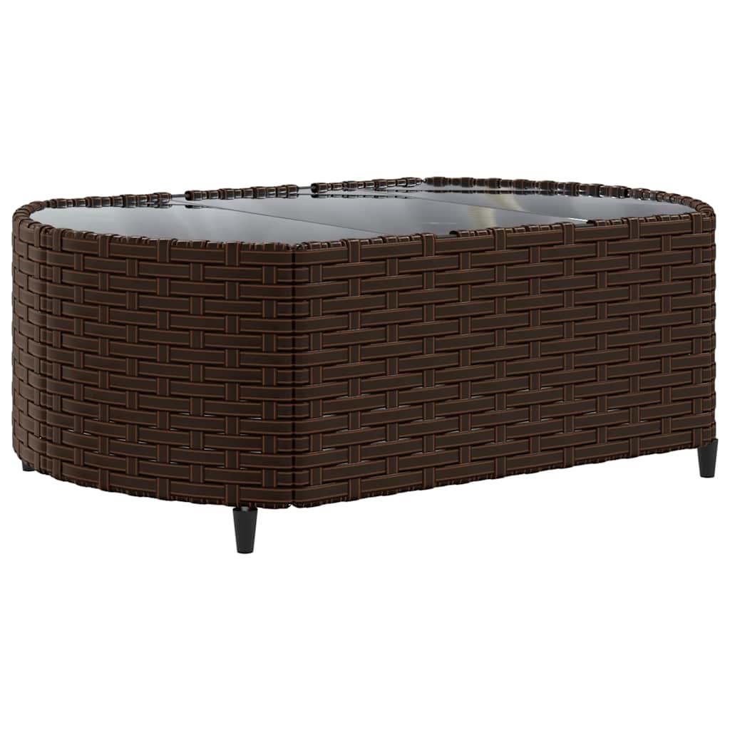 5 Pcs conjunto sofás p/ jardim c/ almofadões vime PE castanho