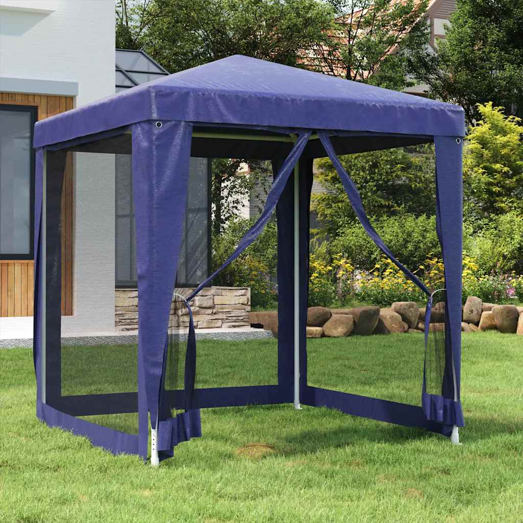 Tenda para festas c/ 4 paredes laterais em rede 2x2 m pead azul