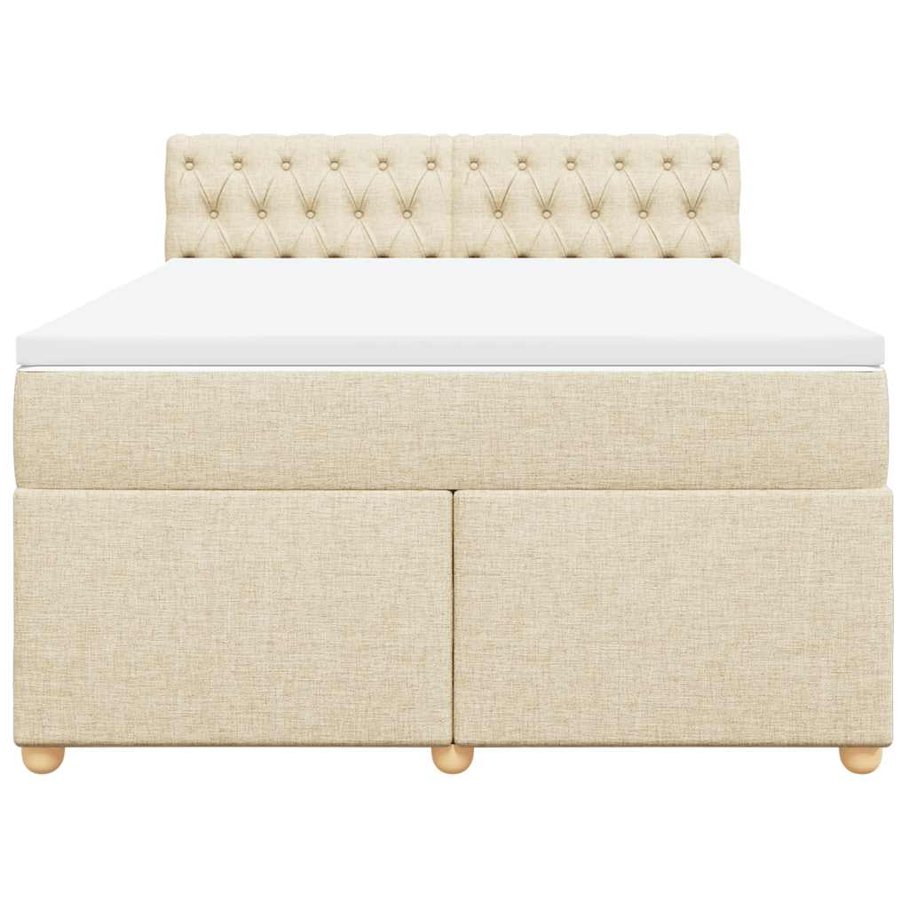 Cama com molas/colchão 140x190 cm tecido cor creme