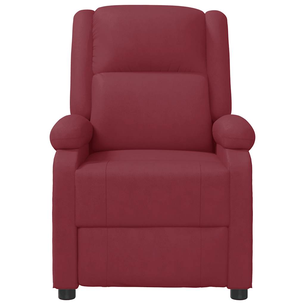 Cadeira de massagens couro artificial vermelho tinto