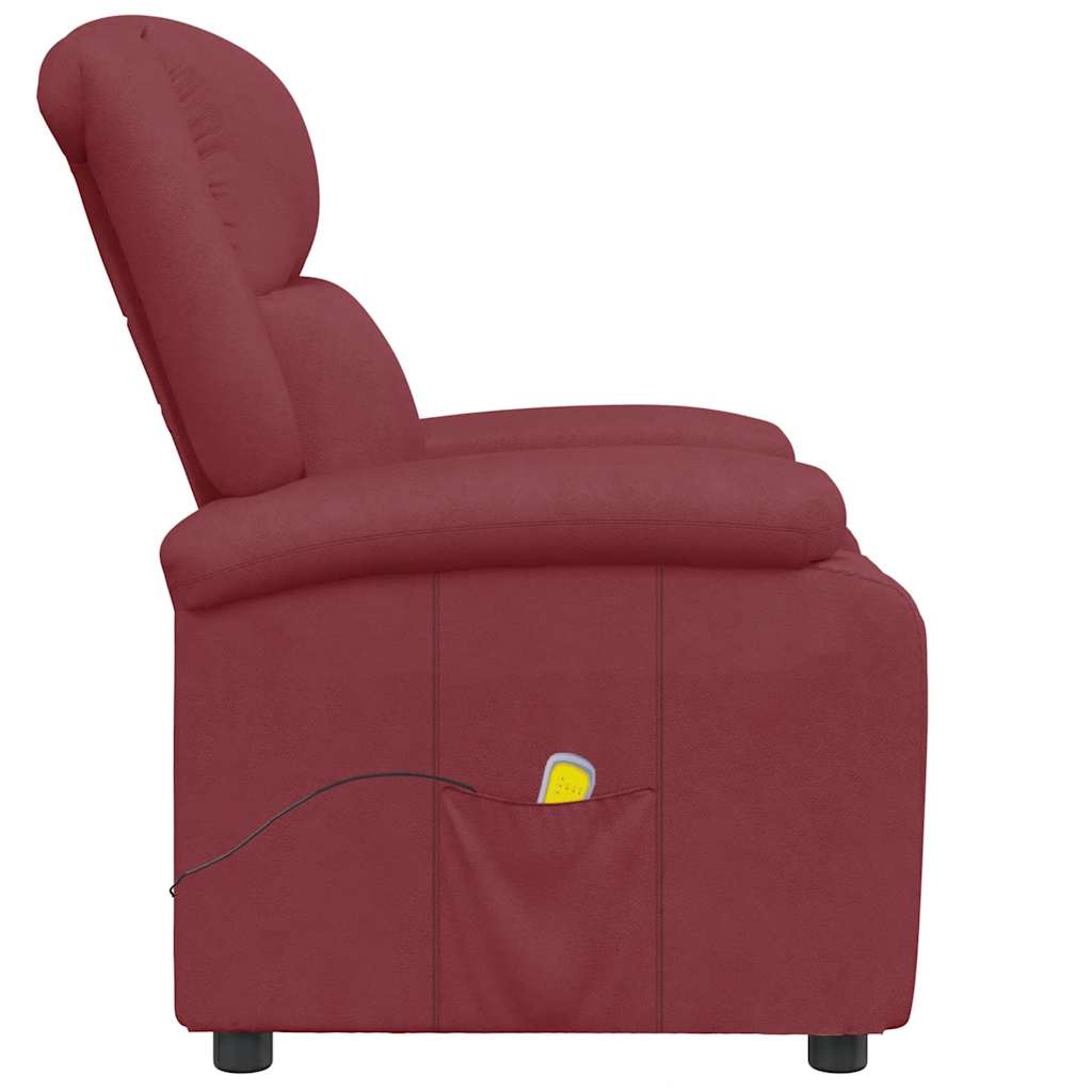 Cadeira de massagens couro artificial vermelho tinto