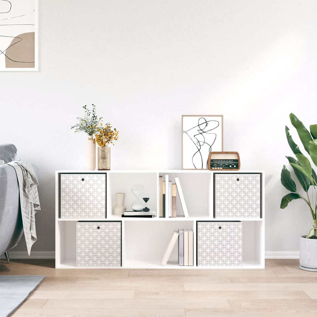 Caixas de arrumação dobráveis 4 pcs 32x32x32 cm tnt creme