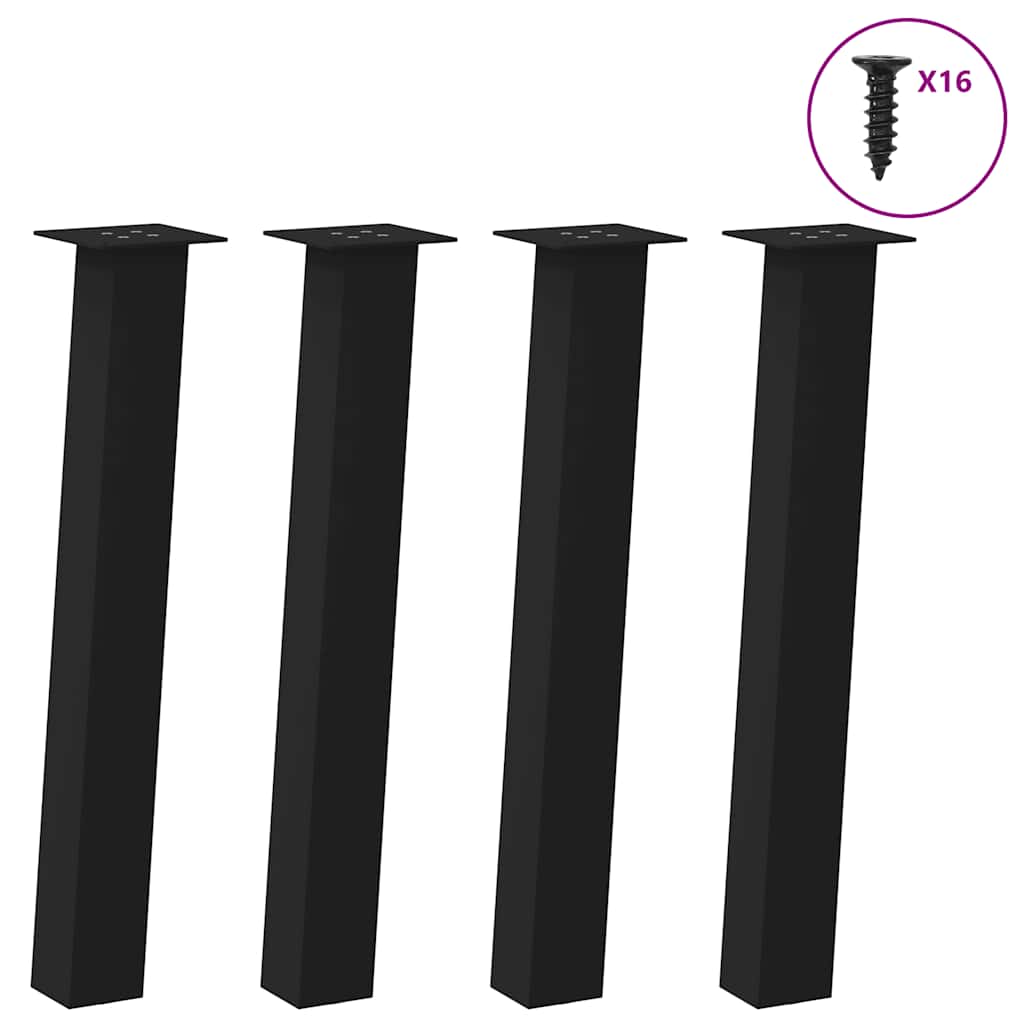 Pés de mesa de console 4 peças, preto, 72 cm, aço