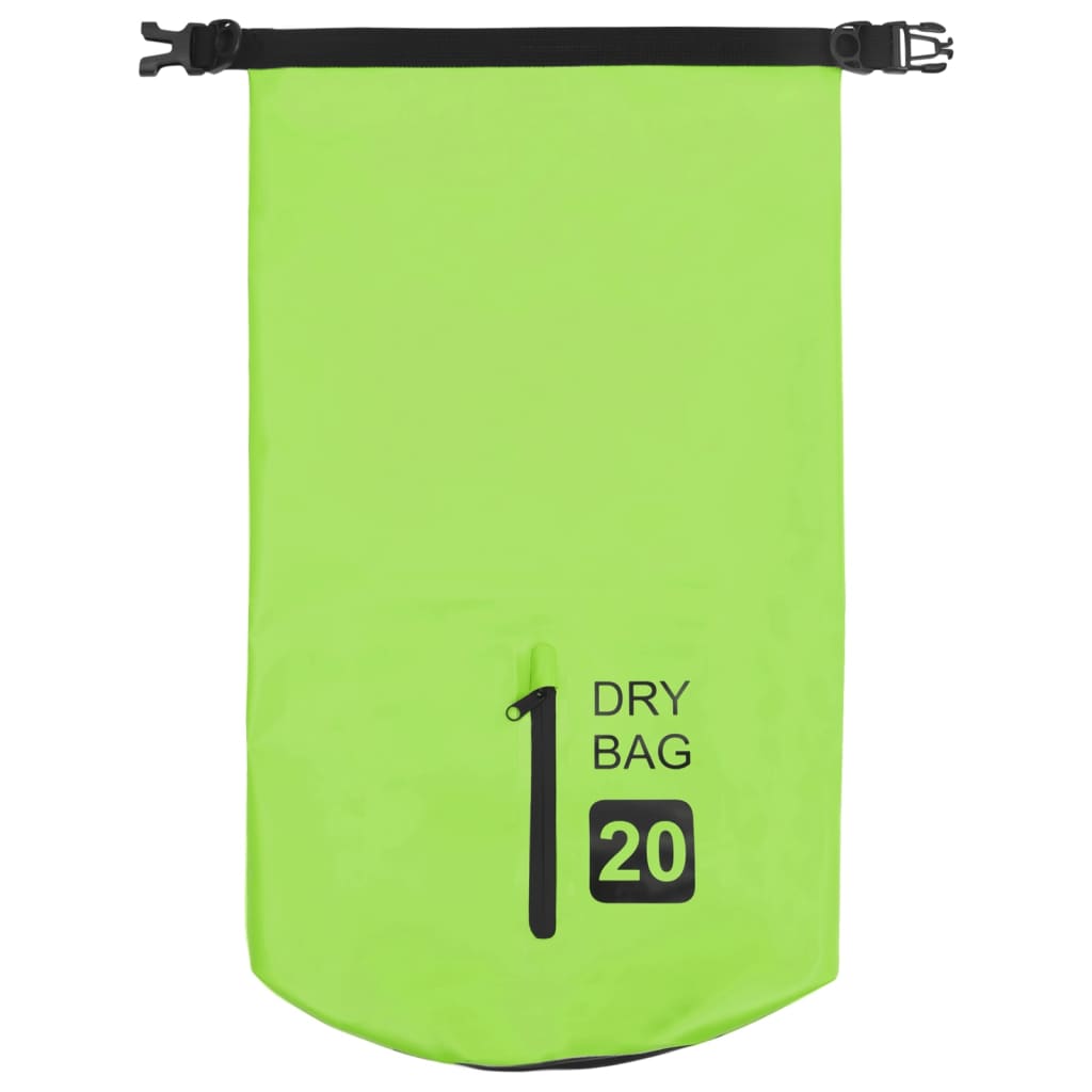 Bolsa impermeável com fecho 20 l PVC verde