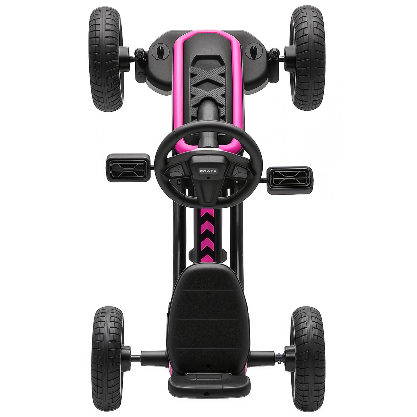 Kart pedais kart com rodas antiderrapantes de eva estrutura metálica carga 30 kg para crianças de 2-5 anos 85,5x49x57 cm rosa