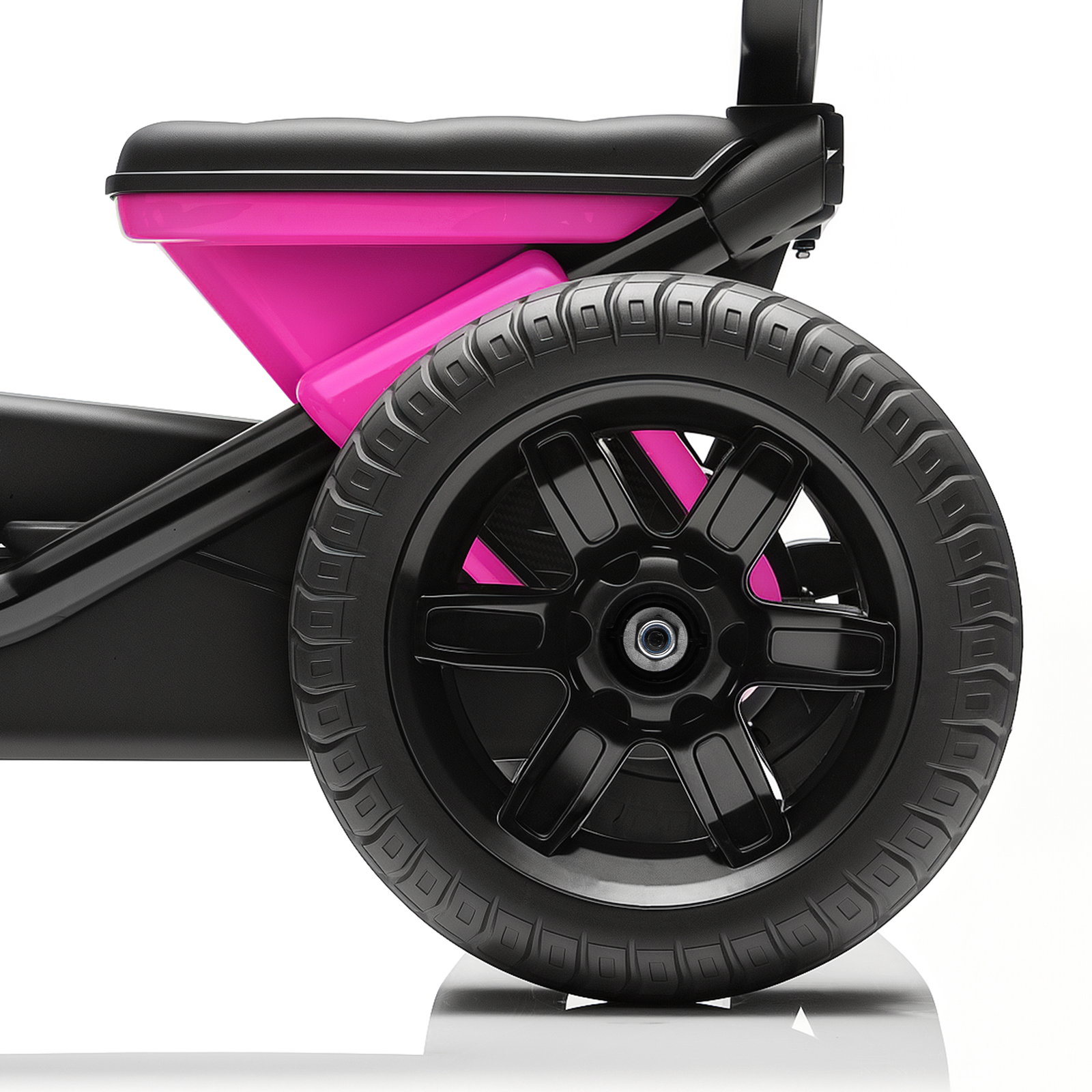 Kart pedais kart com rodas antiderrapantes de eva estrutura metálica carga 30 kg para crianças de 2-5 anos 85,5x49x57 cm rosa