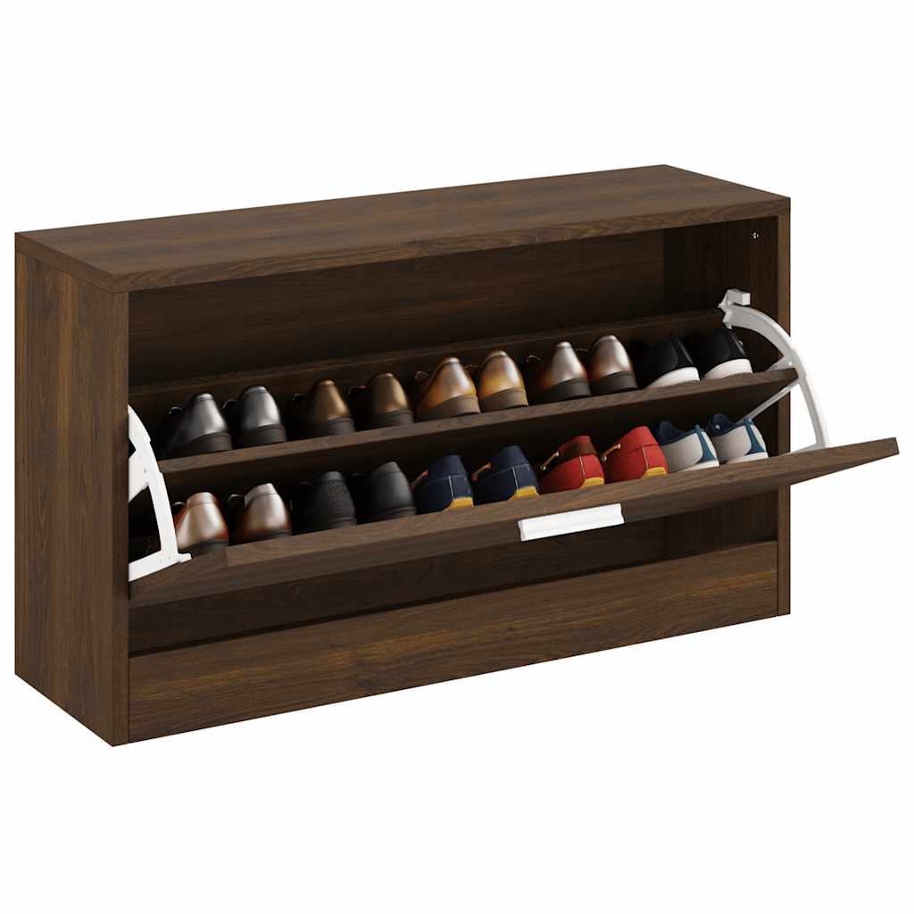 Banco sapateira 80x24x45 cm derivados madeira carvalho castanho