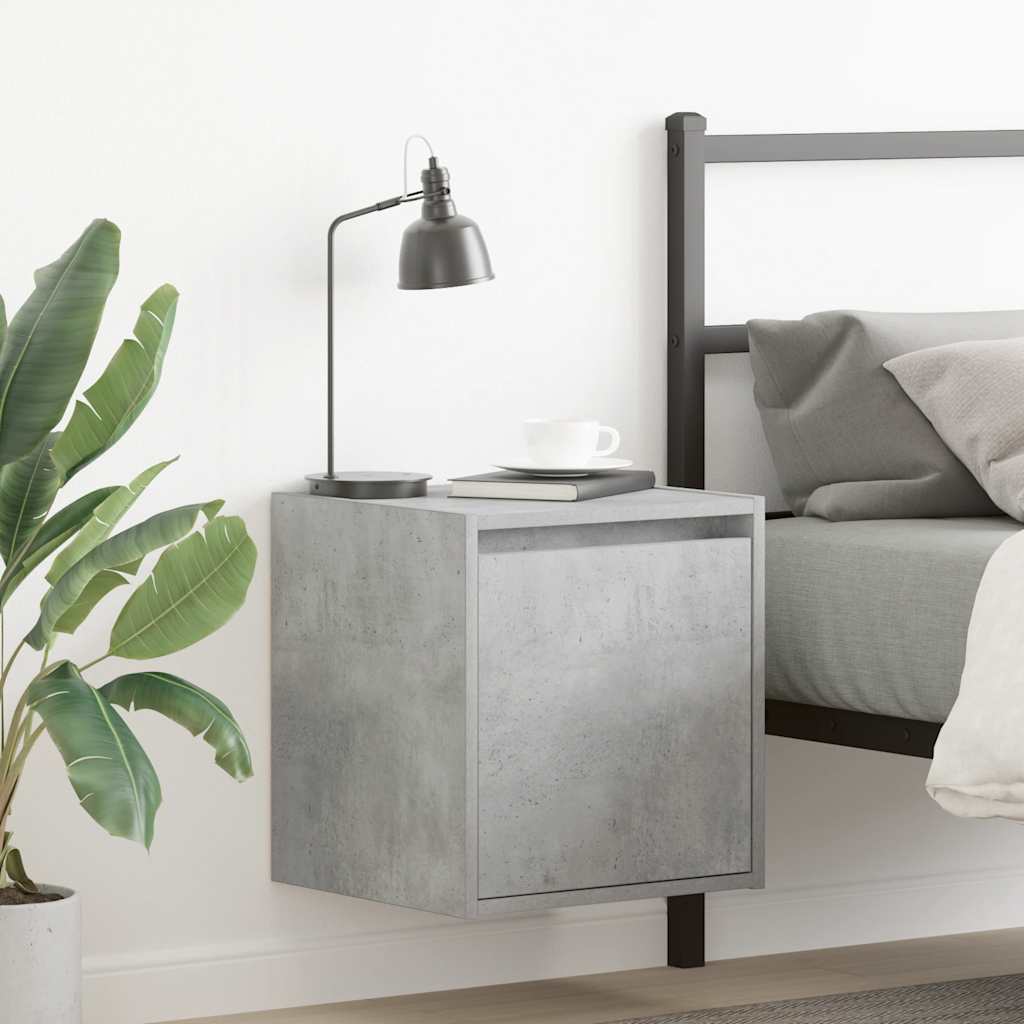 Mesa de cabeceira de parede 38x34x40 cm cinza cimento