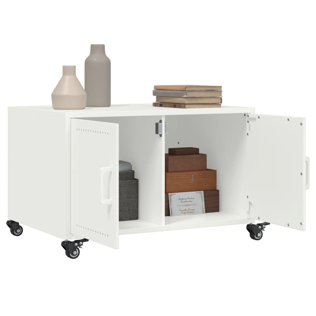 Mesa de centro 68x50x43,5 cm aço branco