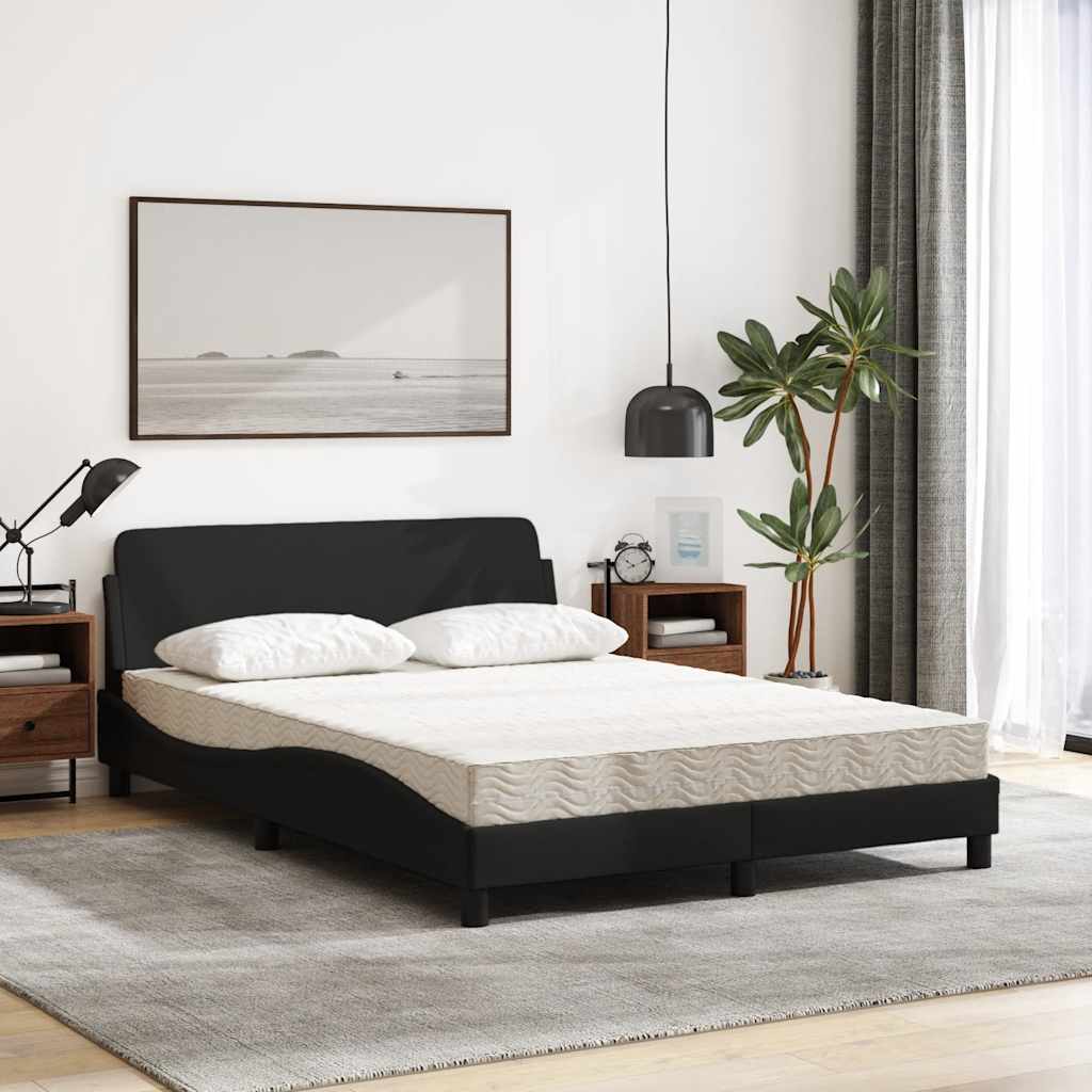 Cama com colchão dover 140x190 cm tecido preto