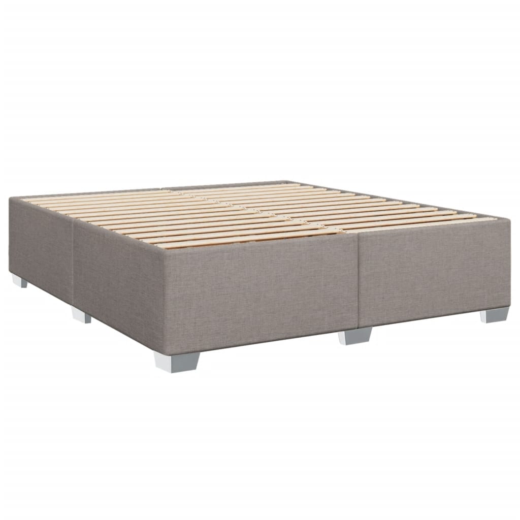Cama sem colchão 200x200 cm tecido cinzento-acastanhado