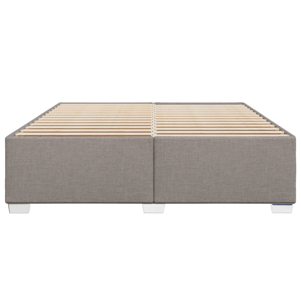 Cama sem colchão 200x200 cm tecido cinzento-acastanhado