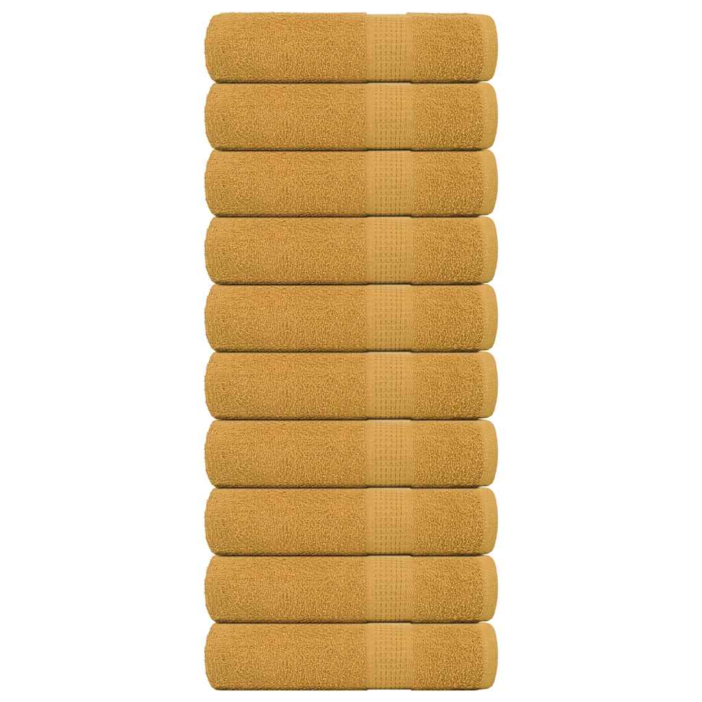 Toalhas de banho frogn 10 pcs 70x140 cm 360 g/m² ouro