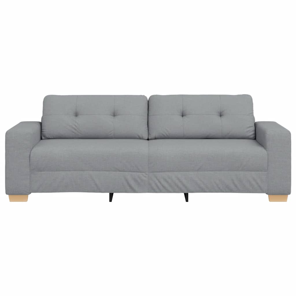 Sofá de 3 lugares cinza claro 220x78x80 cm em tecido