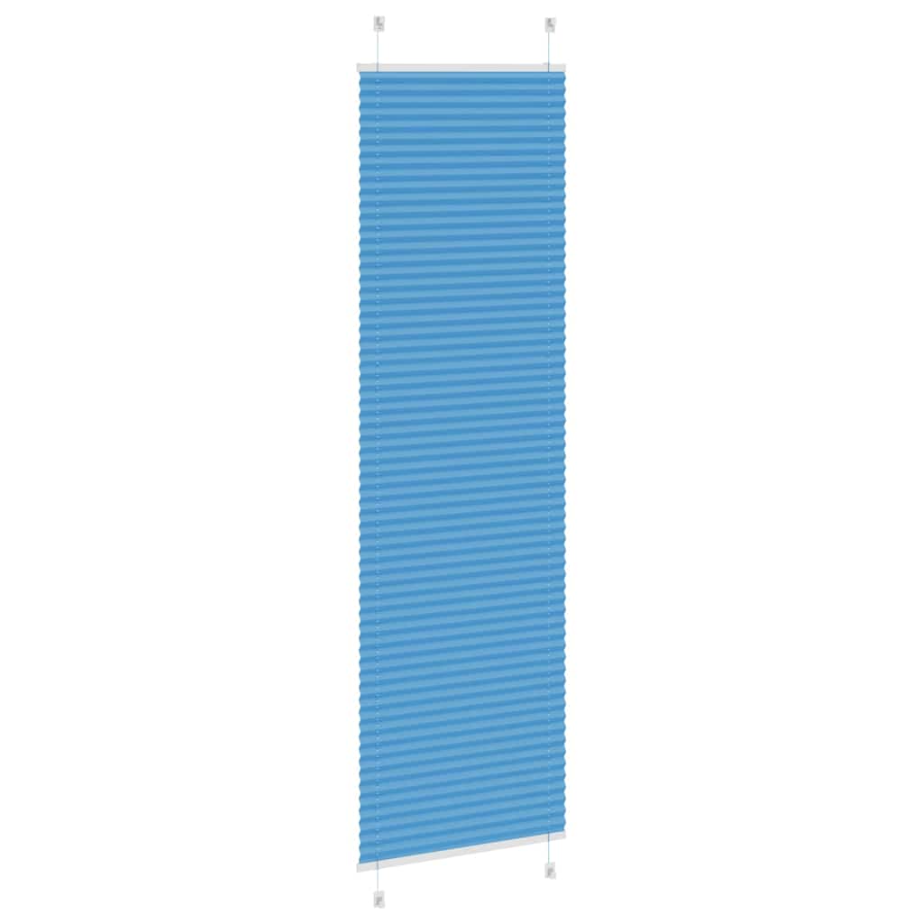 Plissado cego azul 55x200 cm largura tecido 54,4 cm poliéster