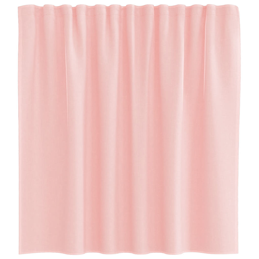 Cortinas de voile com laços 2 pcs rosa 140x140 cm