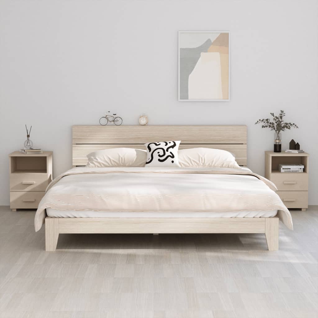 Mesas cabeceira hamar 2pcs 40x35x62cm pinho maciço castanho-mel