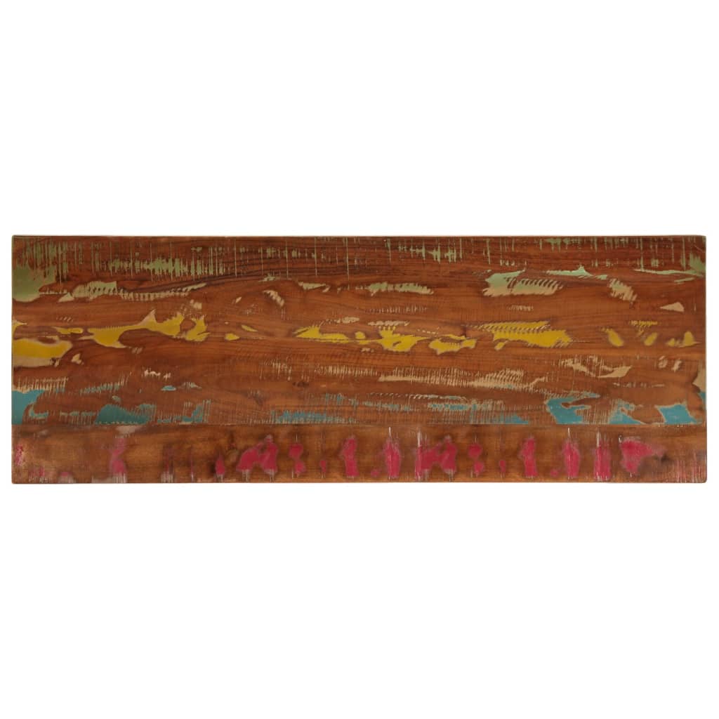 Tampo de mesa retangular 140x50x2,5cm madeira recuperada maciça