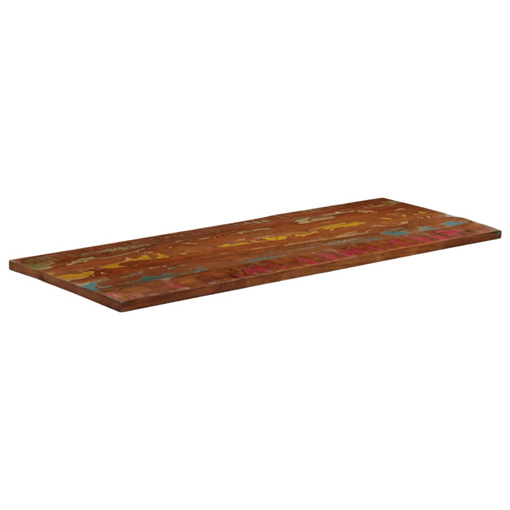 Tampo de mesa retangular 140x50x2,5cm madeira recuperada maciça