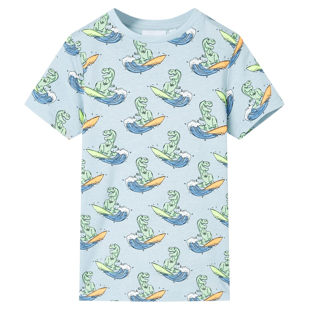 Pijama de manga curta para criança azul-claro 128