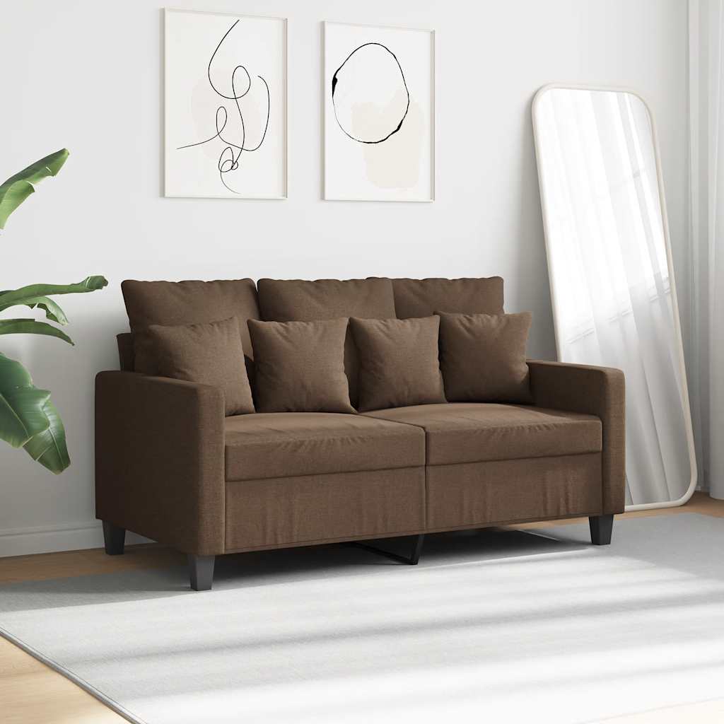 Sofá de 2 lugares tecido 120 cm castanho