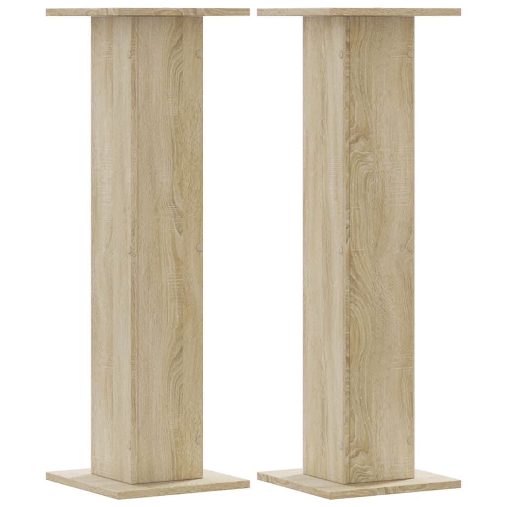 Suportes de colunas 2 pcs derivados madeira carvalho sonoma