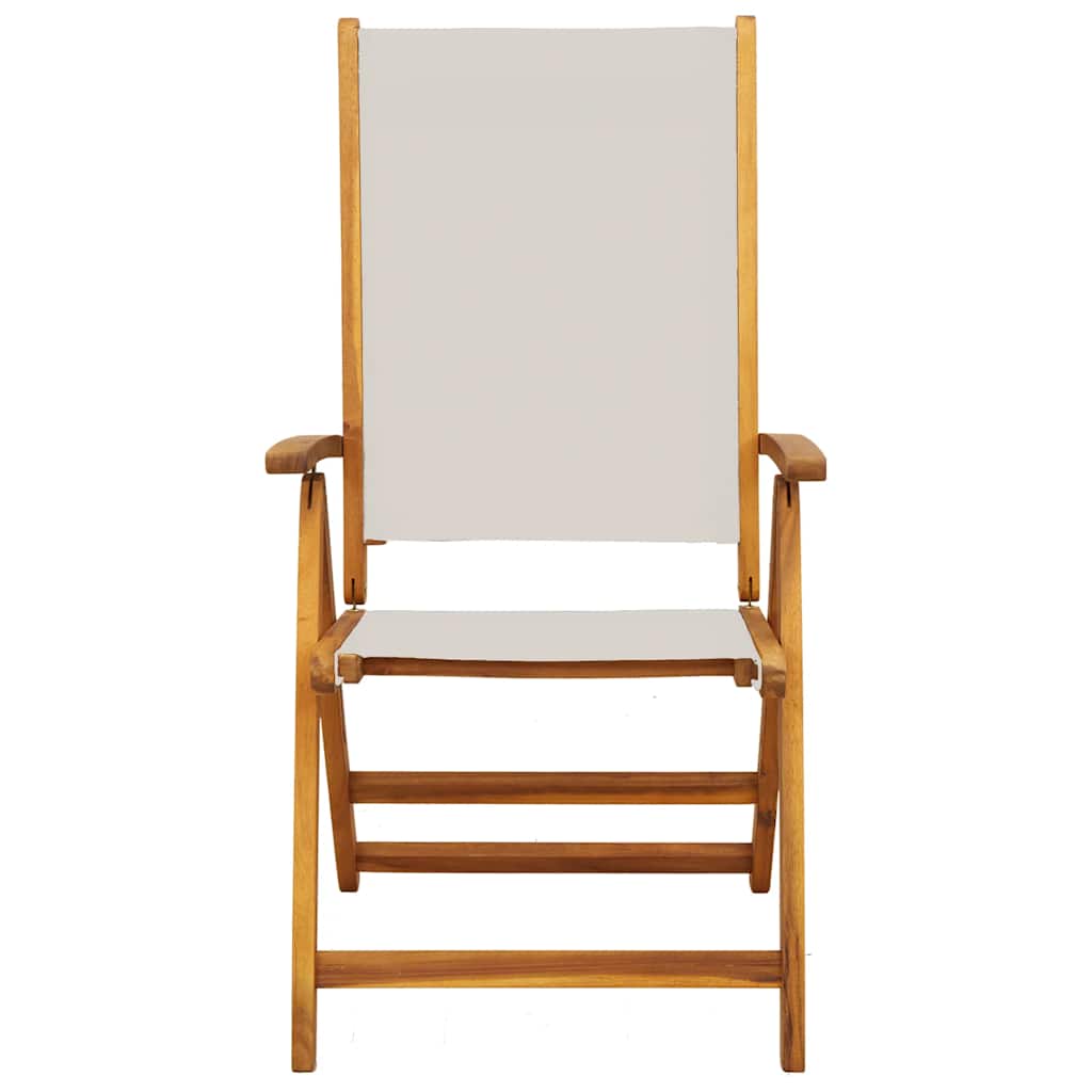 Cadeiras de jardim dobráveis 8 pcs acácia maciça e textilene