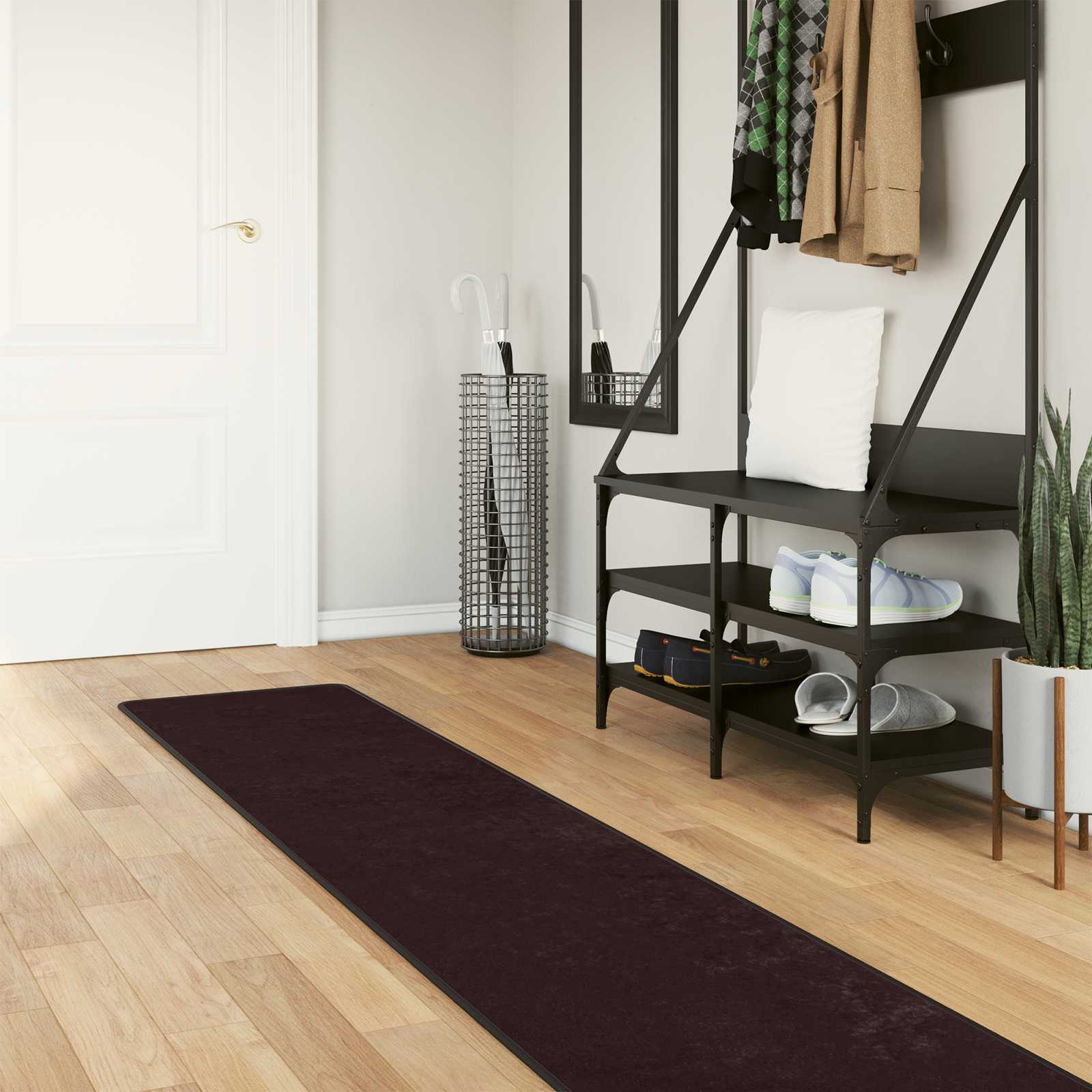 Passadeira marsa antracite 50 x 350 cm poliéster e PVC