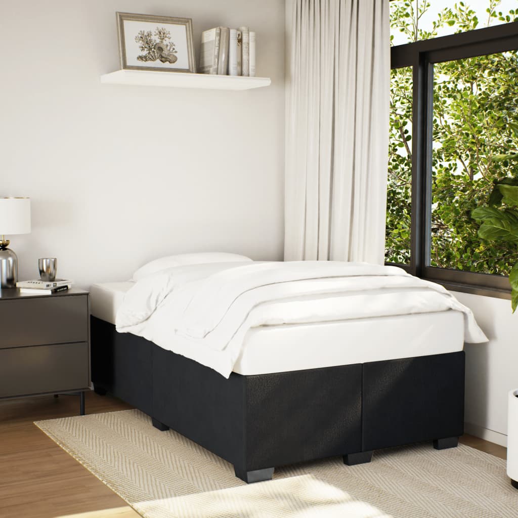 Estrutura de cama sem colchão 120x190 cm veludo preto