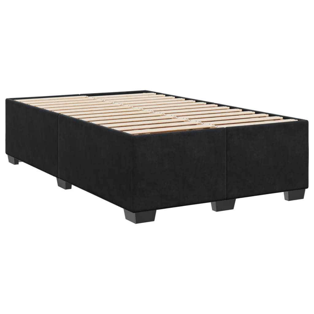 Estrutura de cama sem colchão 120x190 cm veludo preto
